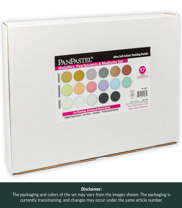 Panpastel Kit 17 - Métalliques, perlés, moyens et 4 couleurs pâles avec outils Sofft